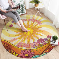 Love Peace Unity Round Carpet Hippie Soul Sunflower - Wonder Print Shop