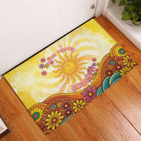 Love Peace Unity Rubber Doormat Hippie Soul Sunflower - Wonder Print Shop