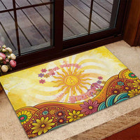 Love Peace Unity Rubber Doormat Hippie Soul Sunflower - Wonder Print Shop