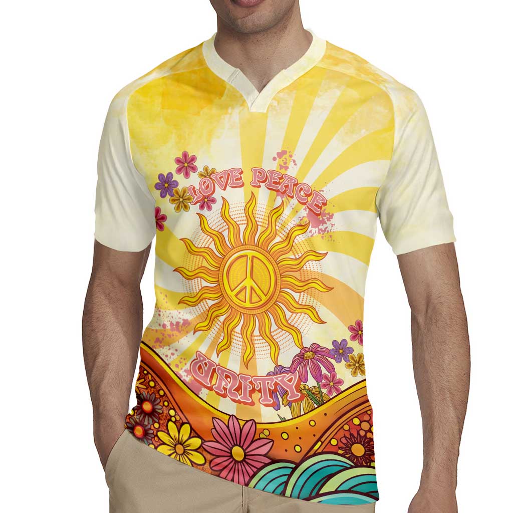 Love Peace Unity Rugby Jersey Hippie Soul Sunflower - Wonder Print Shop