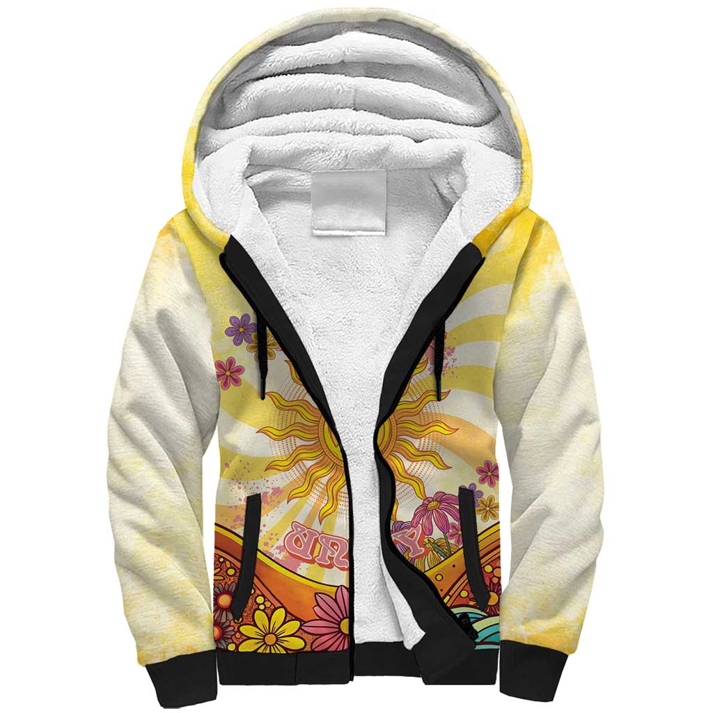 Love Peace Unity Sherpa Hoodie Hippie Soul Sunflower - Wonder Print Shop