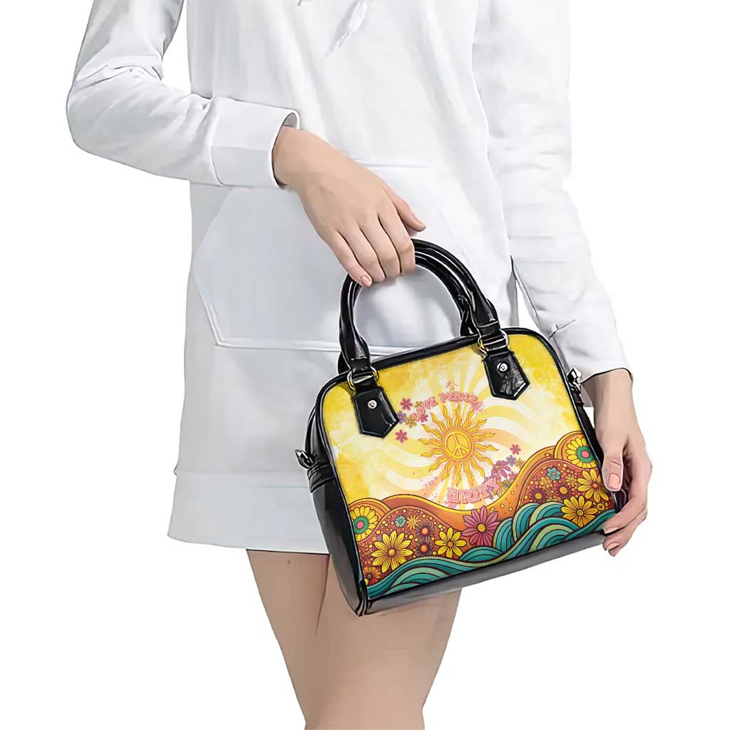 Love Peace Unity Shoulder Handbag Hippie Soul Sunflower - Wonder Print Shop
