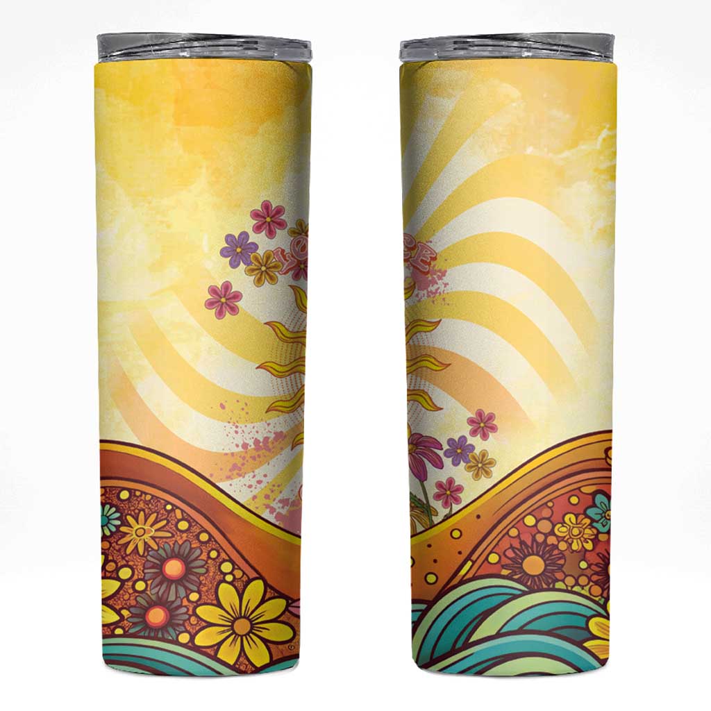 Love Peace Unity Skinny Tumbler Hippie Soul Sunflower - Wonder Print Shop