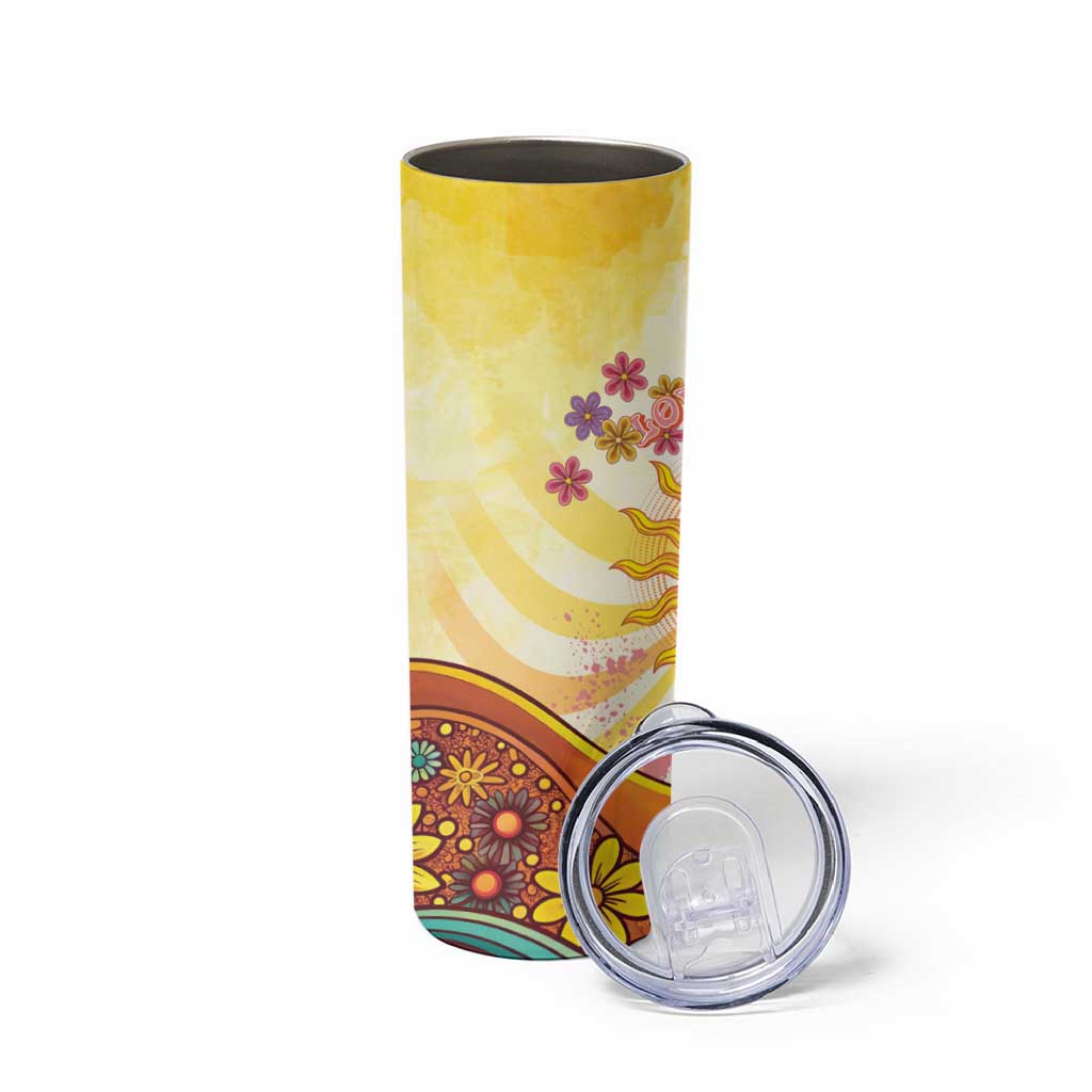 Love Peace Unity Skinny Tumbler Hippie Soul Sunflower - Wonder Print Shop