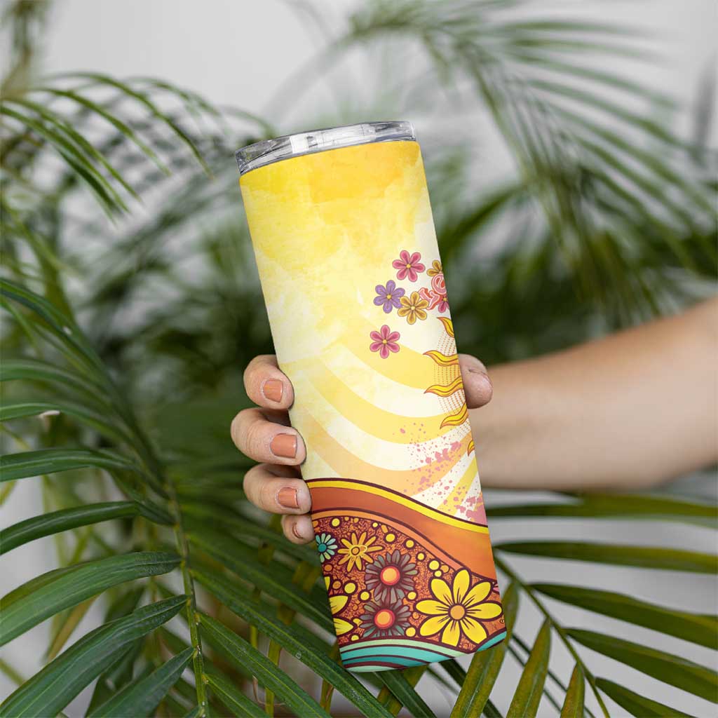 Love Peace Unity Skinny Tumbler Hippie Soul Sunflower - Wonder Print Shop