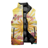 Love Peace Unity Sleeveless Puffer Jacket Hippie Soul Sunflower - Wonder Print Shop