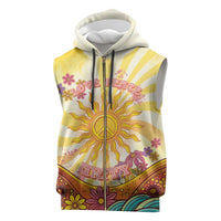 Love Peace Unity Sleeveless Zip Hoodie Hippie Soul Sunflower - Wonder Print Shop
