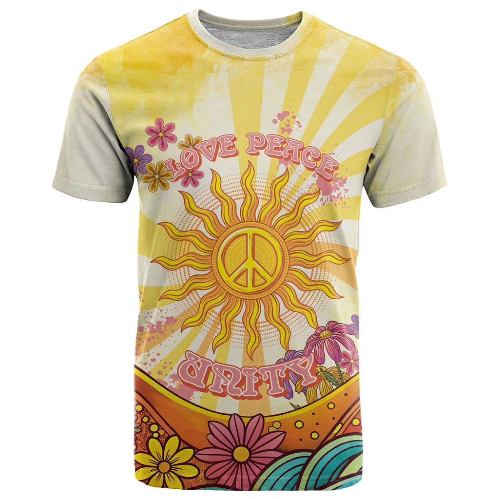 Love Peace Unity T Shirt Hippie Soul Sunflower - Wonder Print Shop