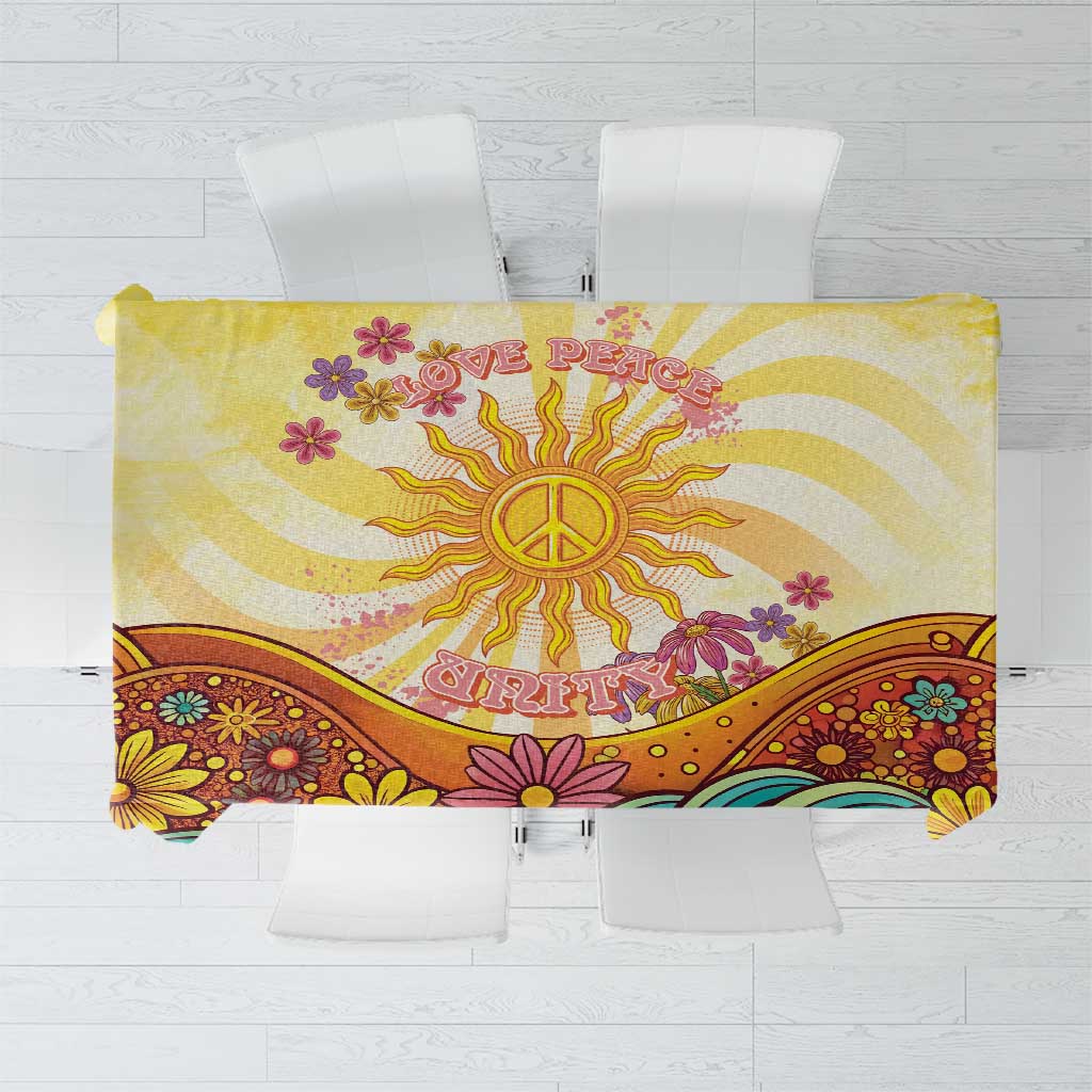 Love Peace Unity Tablecloth Hippie Soul Sunflower - Wonder Print Shop