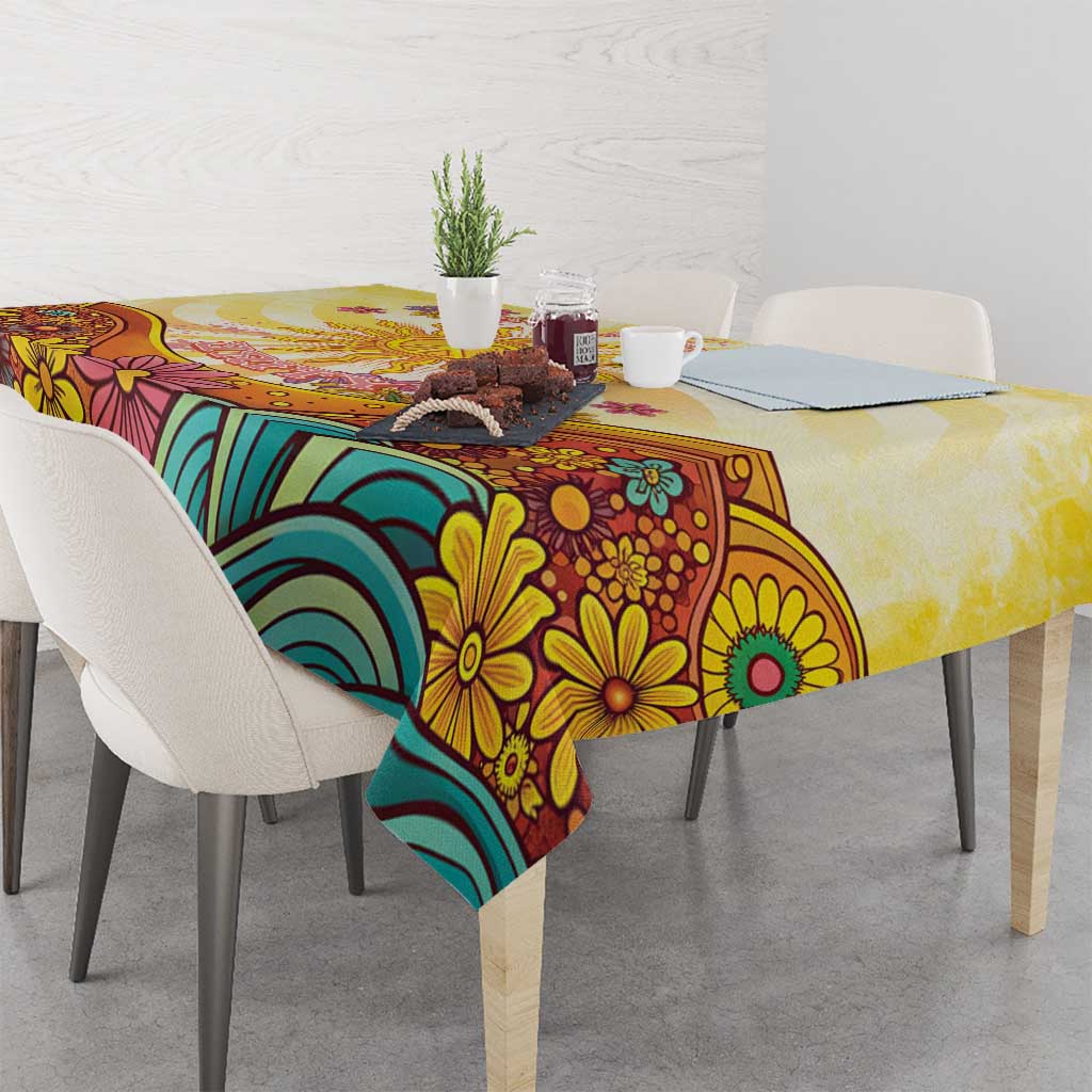 Love Peace Unity Tablecloth Hippie Soul Sunflower - Wonder Print Shop