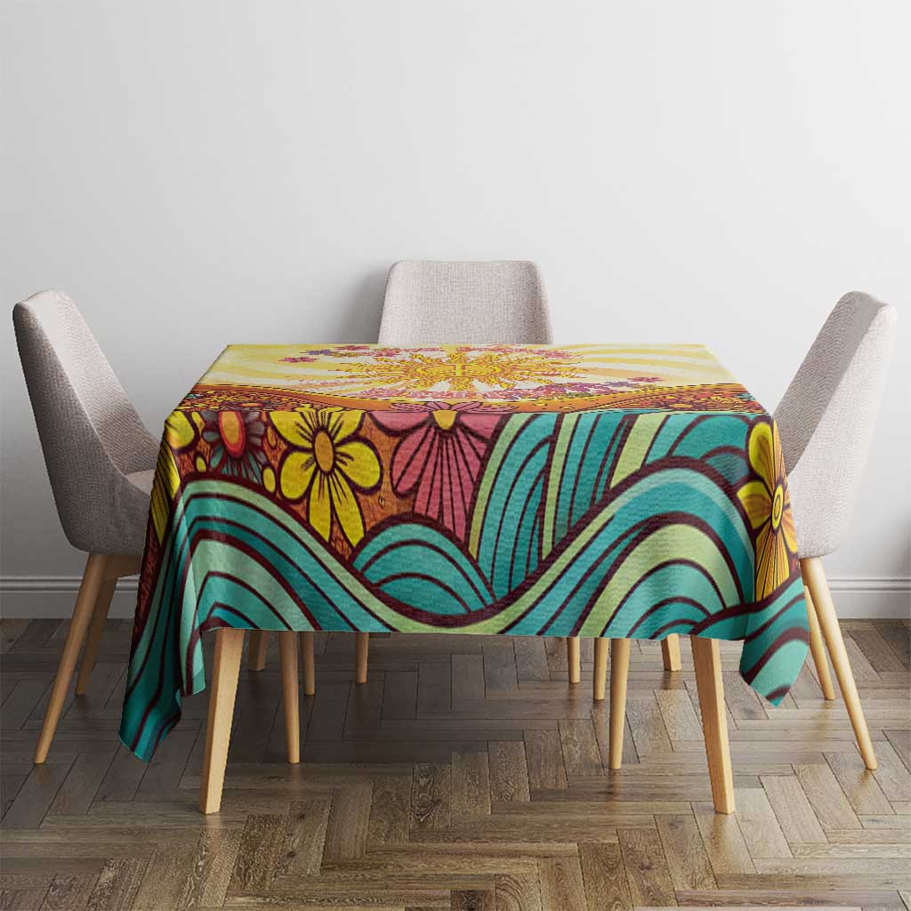 Love Peace Unity Tablecloth Hippie Soul Sunflower - Wonder Print Shop
