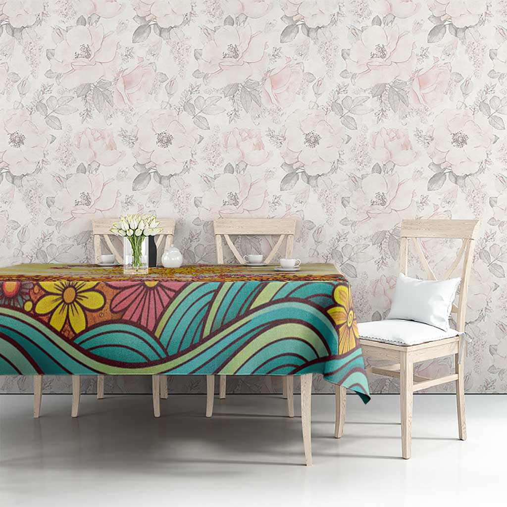 Love Peace Unity Tablecloth Hippie Soul Sunflower - Wonder Print Shop