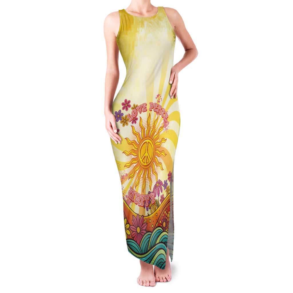 Love Peace Unity Tank Maxi Dress Hippie Soul Sunflower - Wonder Print Shop