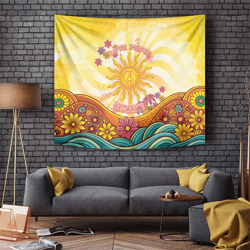 Love Peace Unity Tapestry Hippie Soul Sunflower - Wonder Print Shop