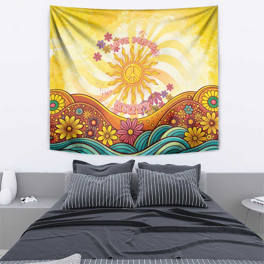 Love Peace Unity Tapestry Hippie Soul Sunflower - Wonder Print Shop