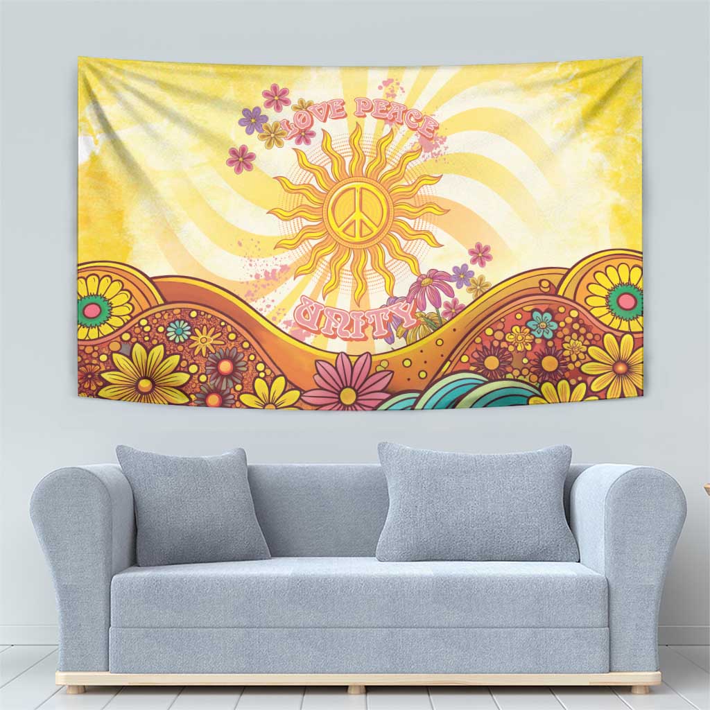 Love Peace Unity Tapestry Hippie Soul Sunflower - Wonder Print Shop