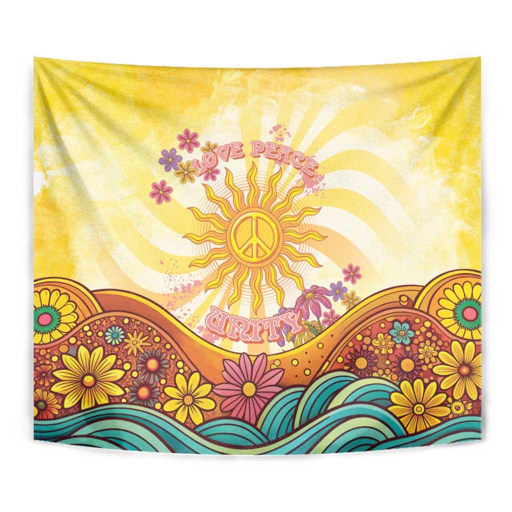 Love Peace Unity Tapestry Hippie Soul Sunflower - Wonder Print Shop