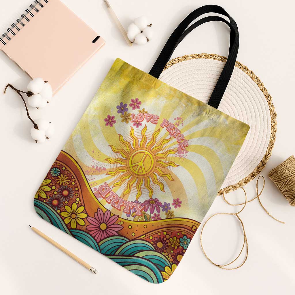 Love Peace Unity Tote Bag Hippie Soul Sunflower - Wonder Print Shop