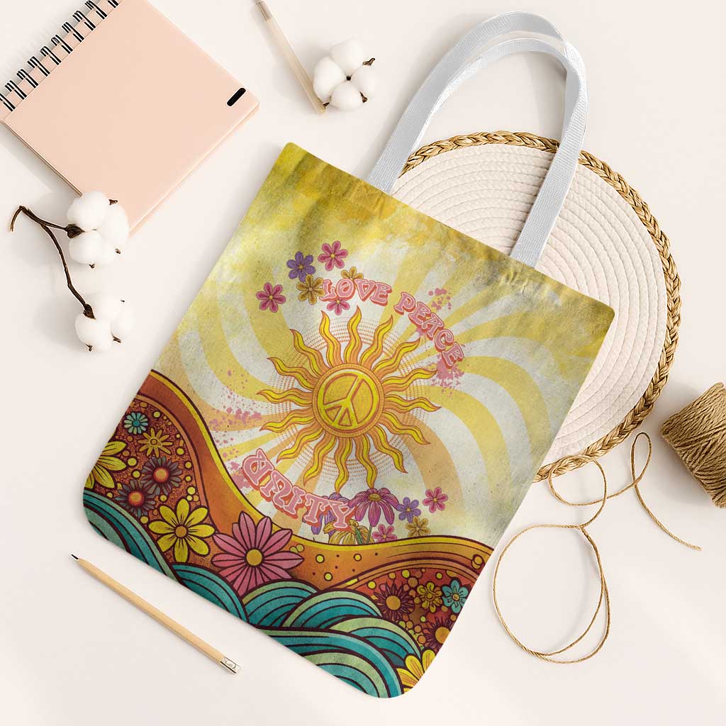 Love Peace Unity Tote Bag Hippie Soul Sunflower - Wonder Print Shop