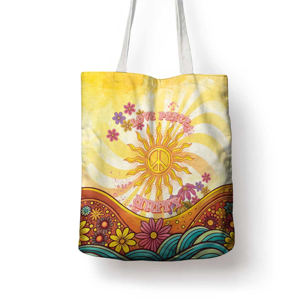 Love Peace Unity Tote Bag Hippie Soul Sunflower - Wonder Print Shop