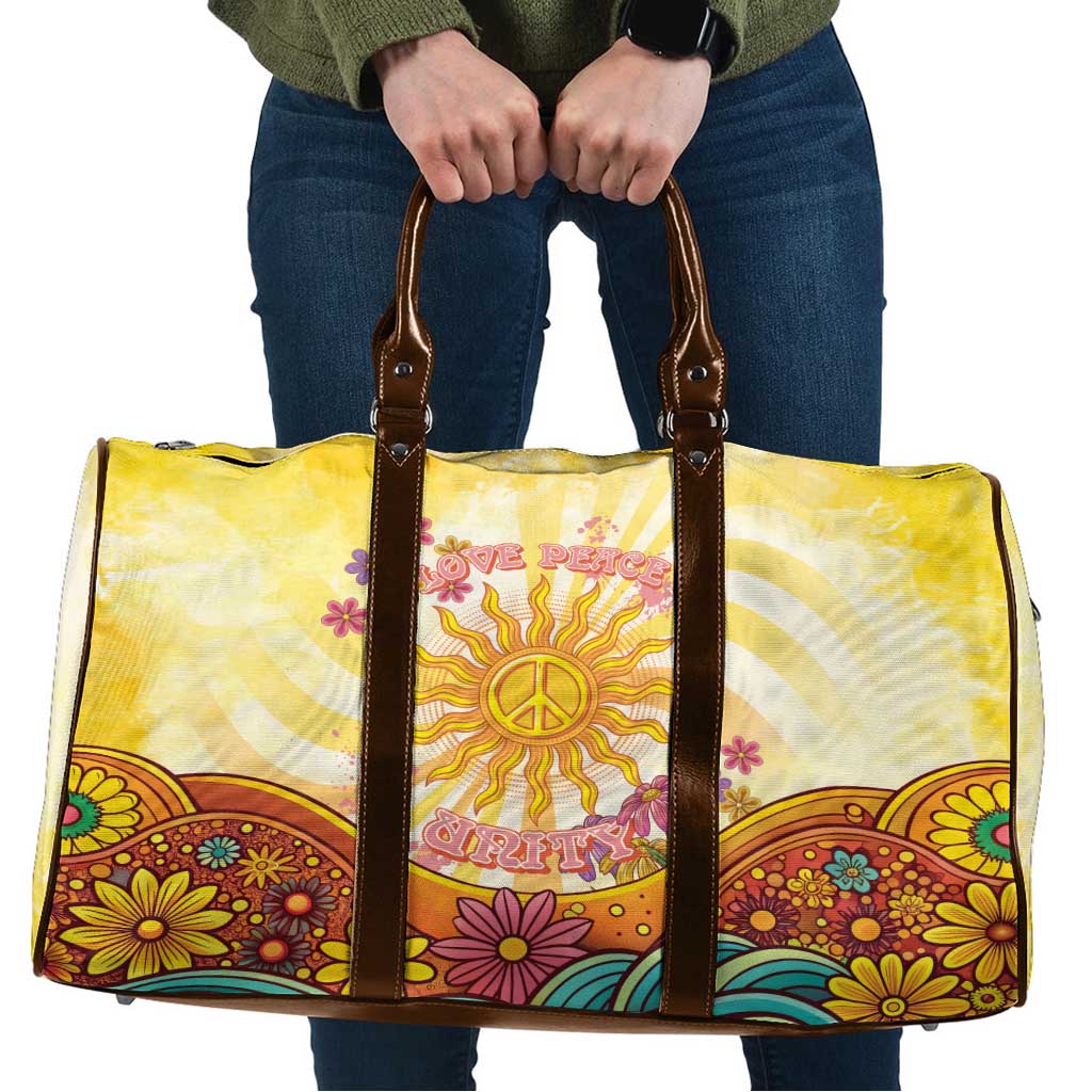 Love Peace Unity Travel Bag Hippie Soul Sunflower - Wonder Print Shop