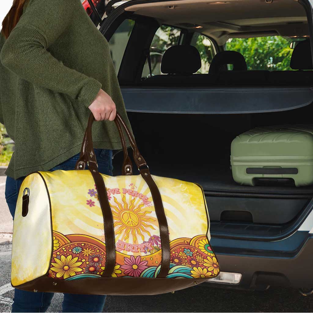 Love Peace Unity Travel Bag Hippie Soul Sunflower - Wonder Print Shop