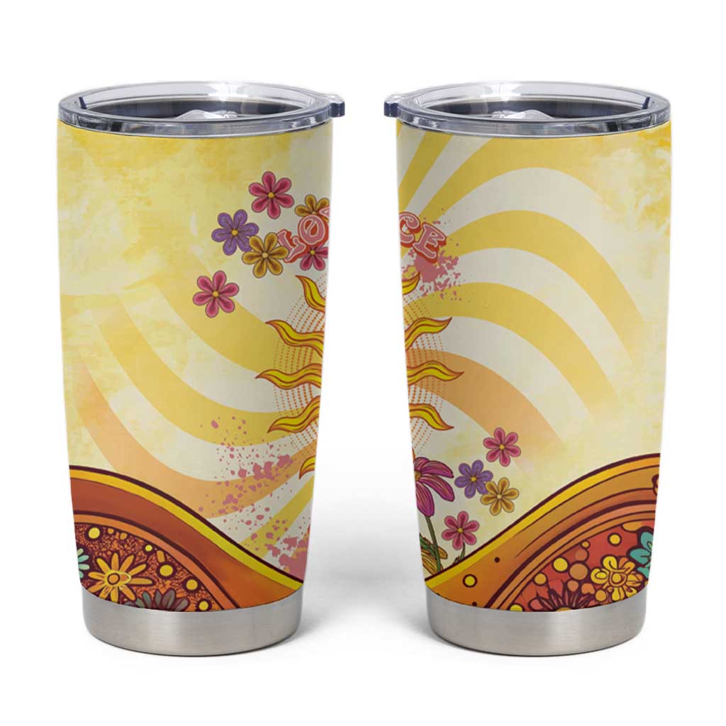 Love Peace Unity Tumbler Cup Hippie Soul Sunflower - Wonder Print Shop