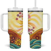 Love Peace Unity Tumbler With Handle Hippie Soul Sunflower - Wonder Print Shop