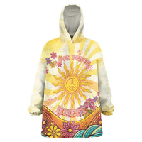 Love Peace Unity Wearable Blanket Hoodie Hippie Soul Sunflower - Wonder Print Shop