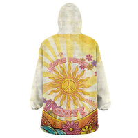 Love Peace Unity Wearable Blanket Hoodie Hippie Soul Sunflower - Wonder Print Shop