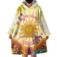 Love Peace Unity Wearable Blanket Hoodie Hippie Soul Sunflower - Wonder Print Shop