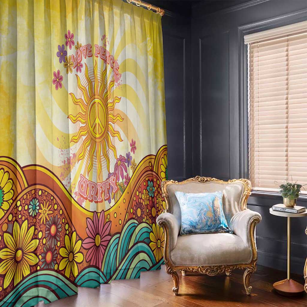 Love Peace Unity Window Curtain Hippie Soul Sunflower - Wonder Print Shop