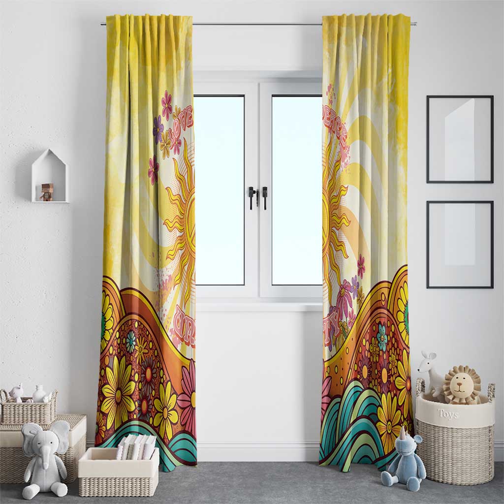 Love Peace Unity Window Curtain Hippie Soul Sunflower - Wonder Print Shop