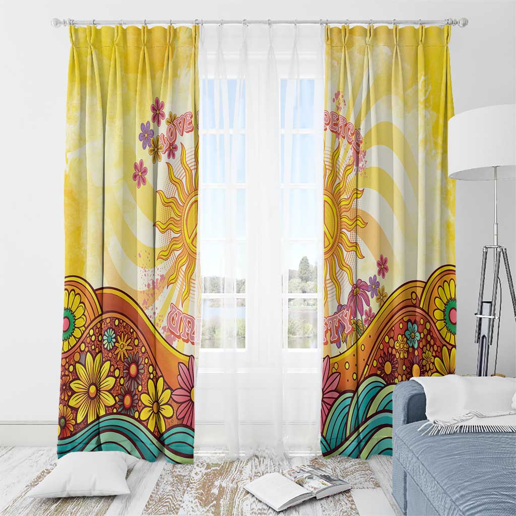 Love Peace Unity Window Curtain Hippie Soul Sunflower - Wonder Print Shop