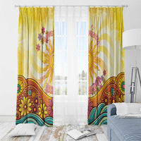 Love Peace Unity Window Curtain Hippie Soul Sunflower - Wonder Print Shop