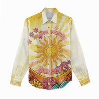 Love Peace Unity Women Casual Shirt Hippie Soul Sunflower - Wonder Print Shop