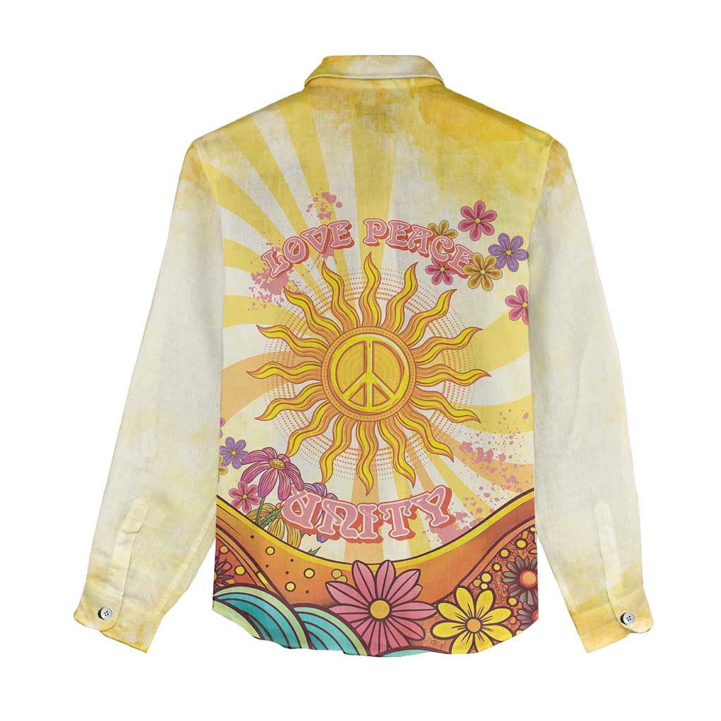 Love Peace Unity Women Casual Shirt Hippie Soul Sunflower - Wonder Print Shop