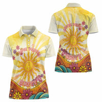 Love Peace Unity Women Polo Shirt Hippie Soul Sunflower - Wonder Print Shop