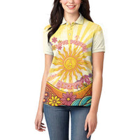Love Peace Unity Women Polo Shirt Hippie Soul Sunflower - Wonder Print Shop