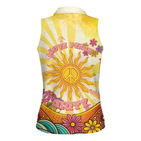 Love Peace Unity Women Sleeveless Polo Shirt Hippie Soul Sunflower - Wonder Print Shop