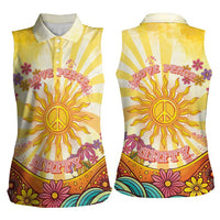 Love Peace Unity Women Sleeveless Polo Shirt Hippie Soul Sunflower - Wonder Print Shop