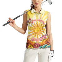 Love Peace Unity Women Sleeveless Polo Shirt Hippie Soul Sunflower - Wonder Print Shop
