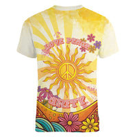 Love Peace Unity Women V-Neck T-Shirt Hippie Soul Sunflower - Wonder Print Shop