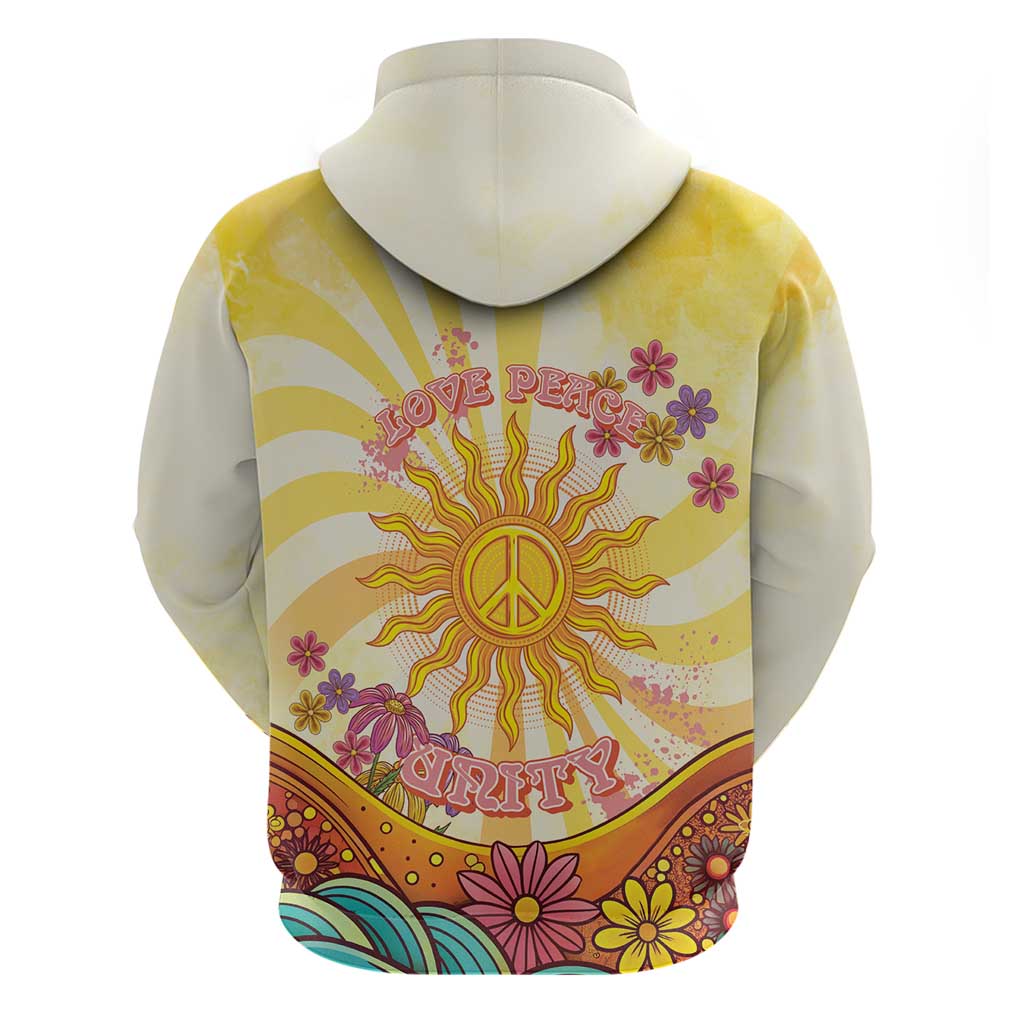 Love Peace Unity Zip Hoodie Hippie Soul Sunflower - Wonder Print Shop