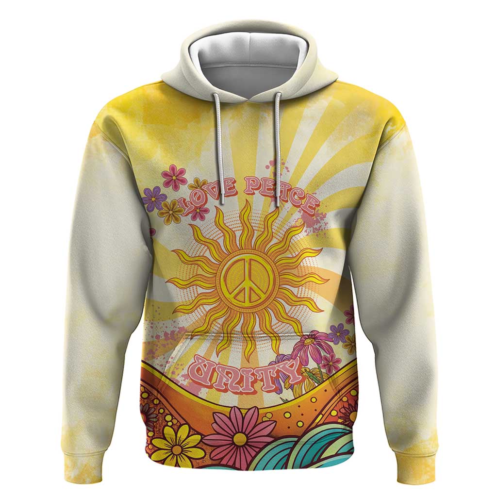 Love Peace Unity Zip Hoodie Hippie Soul Sunflower - Wonder Print Shop