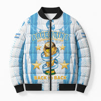 Custom Argentina World Final Football Bomber Puffer Jacket Back To Back 2022 2026