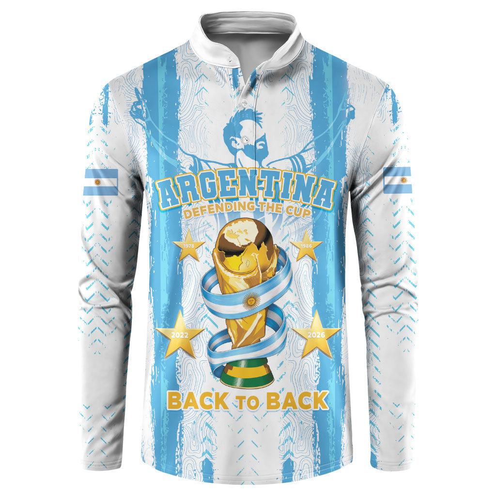 Custom Argentina World Final Football Button Sweatshirt Back To Back 2022 2026