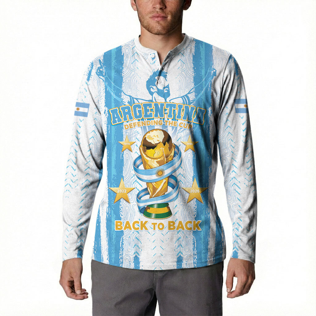 Custom Argentina World Final Football Button Sweatshirt Back To Back 2022 2026