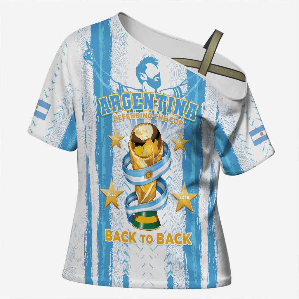 Custom Argentina World Final Football Cross Shoulder Shirt Back To Back 2022 2026