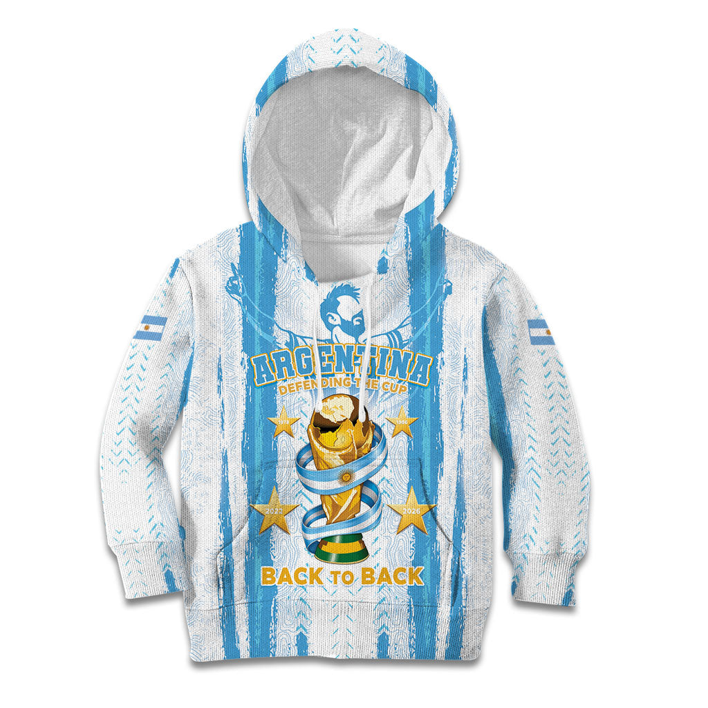 Custom Argentina World Final Football Kid Hoodie Back To Back 2022 2026